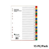 Divider, ATLAS, Color Index Divider, PVC , A4, 20 Colors, 15 PC/Pack