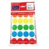 Labels, TANEX, 10 Sheet / bags, Round 25 mm,  6 Mixed Colors , 20 Bags/ Pack