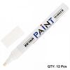 Paint Marker, ZEYAR, ZP1501,  Round Tip, 0.8-1.2 mm, White, 12 PC/Pack