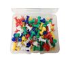 Clips, Push Pin, Metal/Plastic, Assorted Color, 100 PC/Pack