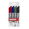 Flip Chart Marker, Kores , XF1, Round Tip, 4 Colors/Box