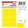 Labels, TANEX, 10 Sheet / bags, Desktop Sticker 34*52 mm, Yellow Neon , 30 Bags/ Pack