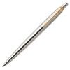 PARKER Jotter Medium Ballpoint Pen Stainless Steel Gold Trim Blue Ink