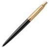 PARKER Jotter Premium Medium Ballpoint Pen Bond Street Black Gold Trim Blue Ink