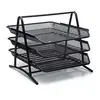 Desk Organizer, Desk Office Tray , 3 tries, Steel, Black