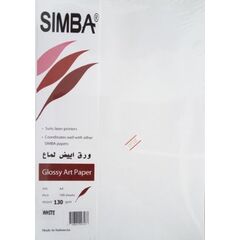 Colored Paper, SIMBA, 130 gsm, A4 (100 sheets), Glossy Art Paper, White