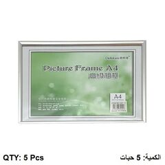 Photo Frame, A4 , Plastic, Sliver Frame, 5 Pcs