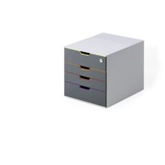 Storage organizer, DURABLE, 4 drawer ,with lock,Gray