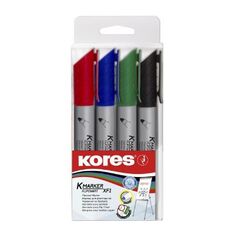 Flip Chart Marker, Kores , XF1, Round Tip, 4 Colors/Box