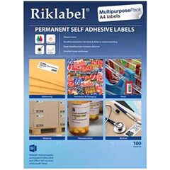 Labels, Riklabel, Multi-purpose Labels, 33 Labels/Sheet, 70 x 25.4 mm, white
