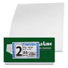 Computer Paper Size: 9.5" x 11", 2-Ply Plain (White+W) - NCR (1000 Sheets/Box)