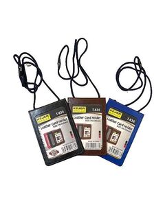KEJEA Leather Card Holder T-836: Elevate Your Badge Presentation with Assorted Color Options - Badges & Holders |