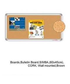 SIMBA Cork Bulletin Board (60x90cm) - Wall Mounted in Brown: Organize with Style