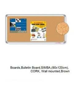SIMBA Cork Bulletin Board (90x120cm) - Wall Mounted, Brown