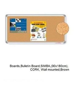SIMBA Cork Bulletin Board (90x180cm) - Wall Mounted, Brown