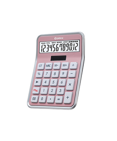 Calculator, COMIX, C-8S, 12 digits, Pink, Office