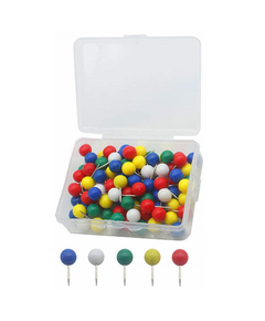 Clips, Push Pin tacks, Metal, Assorted Color, 100 PC/Pack