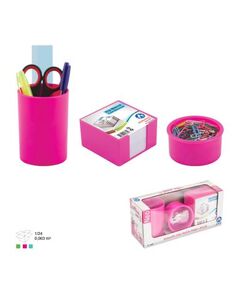 Desk Organizer, ARK, Office 4 Set, 4 PCs, Plastic, Pink