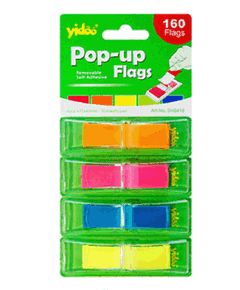 Divider, YIDOO, Pop-up Flag sticky set, (12x45mm), 160 Flags, 4 colors
