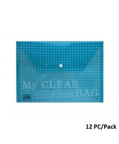 Documents Covers, My Clear Bag, Documents Bags, A4, Blue, 12 PC/Pack