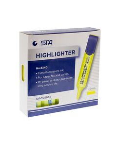 Highlighter Marker, STA, 1 - 5 mm, Chisel Tip, Yellow Box