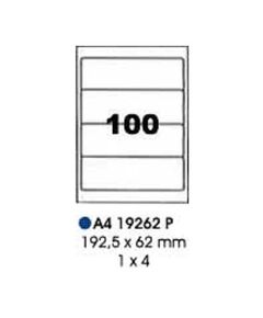 Labels, Pauli, 19262P, A4 (100sheets), 4 Label/Sheet, (192.5x62mm), White
