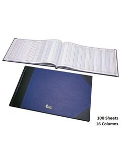 Notebook, Bassile Freres, American Journal Book, 16 Columns, 65.00 cm X 35.00 cm, 100 Sheets