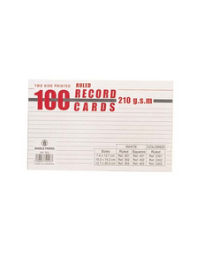 Notepad, Bassile Freres, Record Cards Lines , 240g, White, Large(12.7 x 20.3 cm), 100 PCs/Pack