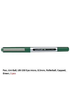 قلم، يوني-بول، UB-150 اي ميكرو، 0.5مم، رولربول، بغطاء، اخضر، 1 حبة
