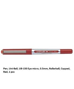قلم، يوني-بول، UB-150 اي ميكرو، 0.5مم، رولربول، بغطاء، احمر، 1 حبة