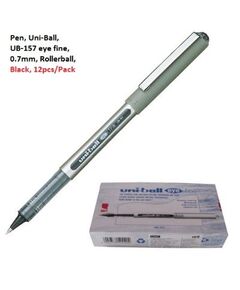 Pen, Uni-Ball, UB-157 eye fine, 0.7mm, Rollerball, Black, 12 PC/Pack