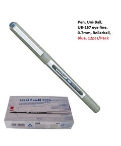 قلم، يوني-بول، UB-157 اي فاين، 0.7مم، رولربول، ازرق، 12حبة/علبة