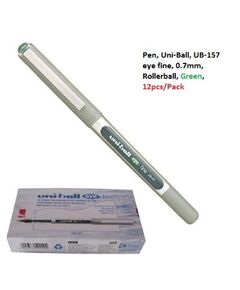 Pen, Uni-Ball, UB-157 eye fine, 0.7mm, Rollerball, Green, 12 PC/Pack