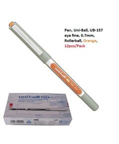 Pen, Uni-Ball, UB-157 eye fine, 0.7mm, Rollerball, Orange, 12 PC/Pack