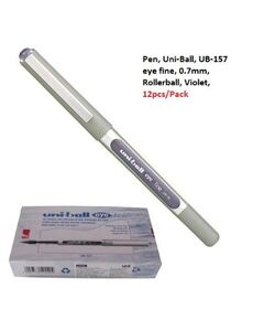 قلم، يوني-بول، UB-157 اي فاين، 0.7مم، رولربول، بنفسجي، 12حبة/علبة