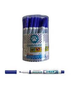 قلم ثابت، سمبا لايون، اقلام مغسلة او سي دي ضد الماء، راس مستدير، أزرق، 36 حبة/ علبة