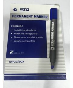 Permanent Marker,  STA , Chisel Nip, Blue, 10 PC/Pack