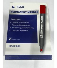 Permanent Marker,  STA , Chisel Nip, Red, 10 PC/Pack
