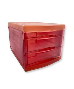 Storage Organizer, 3 Drawers Storage, Transparent, Pink