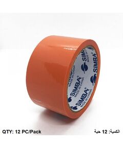 Tape, SIMBA, Plastic Packaging Tape, 2 inch (48 mm) x 40 yd ( 36.5 m), Orange, 12 PC/Pack