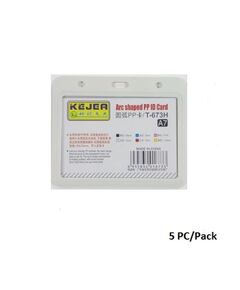 حاملات بطاقات الهوية بلاستيكية KEJEA PP - T-673H (أبيض، 5 قطع في العبوة)