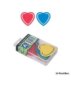 مشابك، ار كي، مشبك ورق شكل قلب، بلاستيك، 24 علبة/ صندوق