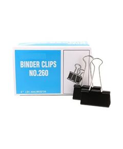 Clips, Jingling, Binder Clips No.260 , 2.00 in ( 51mm ), Black, 12 PC/Pack