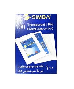 Documents Covers, SIMBA, Sheet Protector,  A4, Transparent L File, 100 PC/Pack