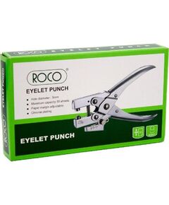 Paper Puncher, Roco, Eyelet Punch with Single Hole, Classic Office Paper Punch for Craft Paper, DIY Crafts, 30 Sheets, Chrome