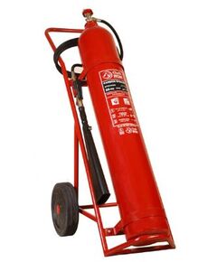 Fire Extinguishers, HEBA, Carbon Dioxide (CO2), Trolley Type, 25 KG