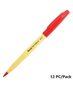 قلم القماش، بنتل، سن رفيع للكتابة على جميع الاقمشة، 2.0 مم، رفيع السن، احمر، 12حبة/علبة
