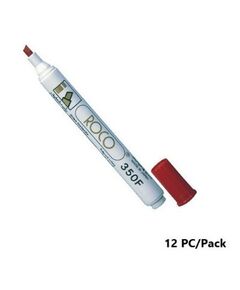 Permanent Marker, ROCO, 350F Chisel Tip, 1-4mm, Red, 12 PC/Pack