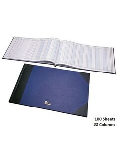 Notebook, Bassile Freres, American Journal Book, 32 Columns, 65.00 cm X 35.00 cm, 100 Sheets