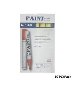 Paint Marker,STA , No.2000, Round Tip, 1-2 mm, Yellow, 10 PC/Pack